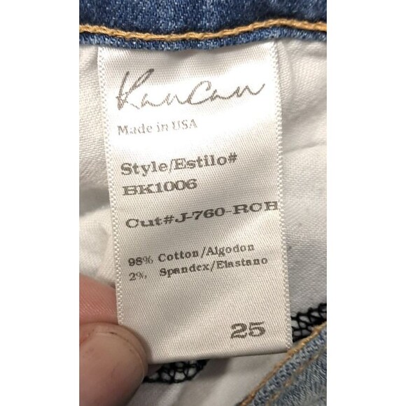 Kancan Jeans Womens Sz 25 Skinny Ankle Denim Blue Stretch Distressed Whiskers - Picture 6 of 10